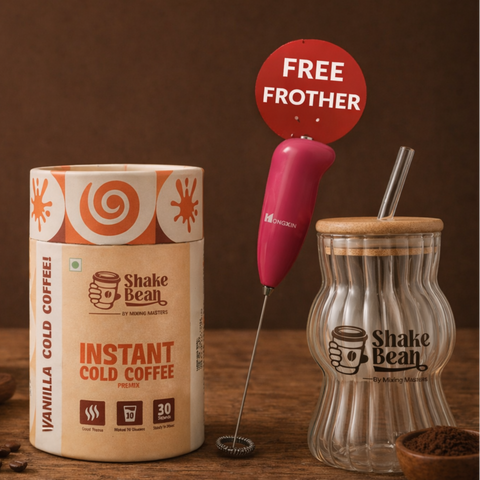 Vanilla Cold Coffee + Glass Tumbler